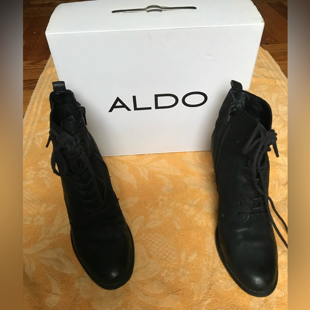 Aldo Women's Charcoal Lace-Up Boots